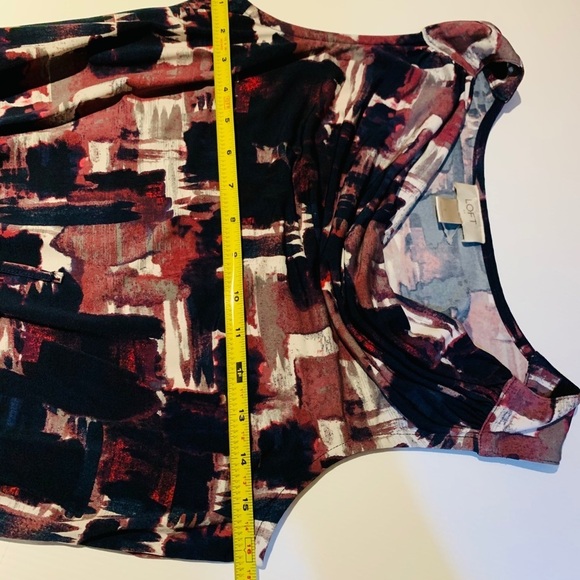 Loft navy print dress size S - Picture 7 of 8